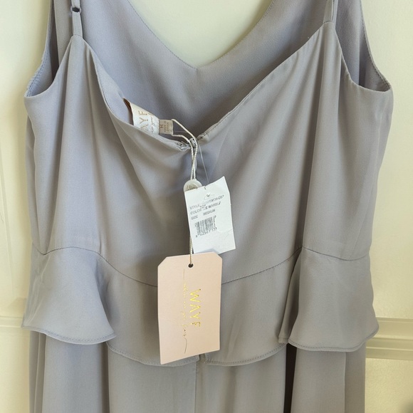 Wayf Ruffle Maxi Dress Lavender Medium New - Picture 3 of 5